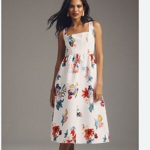 Sachin & Babi Blaine Taffeta Square-Neck Midi Dress